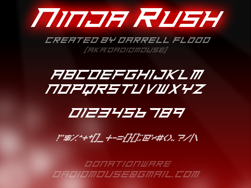 Ninja Rush font